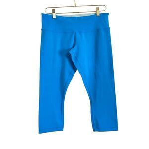 Lululemon‎ Wunder Under Blue Cropped Leggings Women's10 Activewear Stretch Yoga